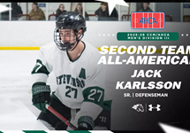 Karlsson named 2025-26 CCM/AHCA Men’s Division III All-American 